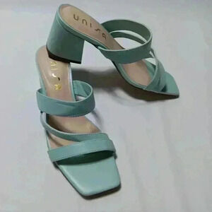 Unisa Block heel,Open, Square  toed Pumps .